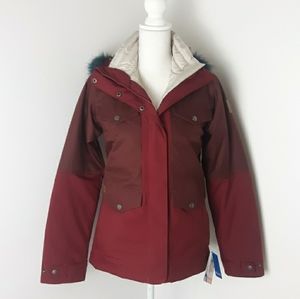 Columbia North Royal Interchange Jacket 3-in-1 Ski Snowboard Red XS